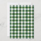 One Happy Camper Wood Slice Arch Green Plaid 招待状 (裏面)