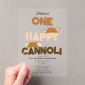 One Happy Cannoli Invite 1st  First Birthday Cute アクリル招待状 (インサイチュ (ポータブル))