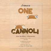 One Happy Cannoli Invite 1st  First Birthday Cute アクリル招待状 (正面)