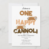 One Happy Cannoli Invite 1st  First Birthday Cute 招待状 (正面)