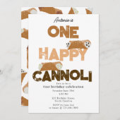 One Happy Cannoli Invite 1st  First Birthday Cute 招待状 (正面/裏面)
