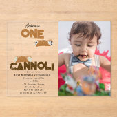 One Happy Cannoli Invite 1st First Birthday Photo アクリル招待状 (正面)