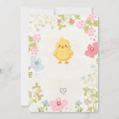 One Happy Chick, Floral 1st Birthday 招待状 (裏面)