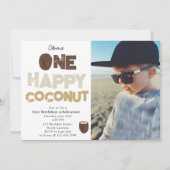 One Happy Coconut 1st Summer Birthday Photo 招待状 (正面)