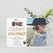 One Happy Coconut 1st Summer Birthday Photo 招待状 (スタンド正面)