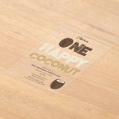 One Happy Coconut Invite 1st Summer Birthday アクリル招待状 (レイダウン)