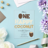 One Happy Coconut Invite 1st Summer Birthday アクリル招待状 (インサイチュ (ウェディング))