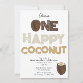 One Happy Coconut Invite 1st Summer Birthday 招待状 (正面)