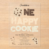 One Happy Cookie Invite 1st  First Birthday Cute アクリル招待状 (正面)