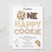 One Happy Cookie Invite 1st First Birthday Cute 招待状 (正面)