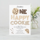 One Happy Cookie Invite 1st First Birthday Cute 招待状 (スタンド正面)