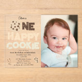 One Happy Cookie Invite 1st First Birthday Photo アクリル招待状 (正面)