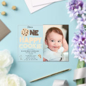 One Happy Cookie Invite 1st First Birthday Photo アクリル招待状 (インサイチュ (ウェディング))