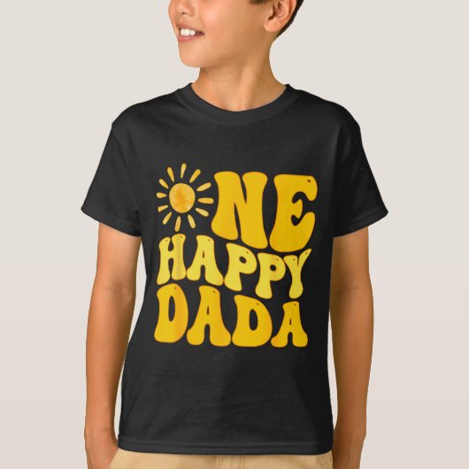 One Happy Dada Of The Birthday First Trip Around T Tシャツ (正面)
