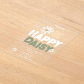 One Happy Daisy Invite 1st First Birthday Cute アクリル招待状 (レイダウン)