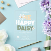 One Happy Daisy Invite 1st First Birthday Cute アクリル招待状 (インサイチュ (ウェディング))