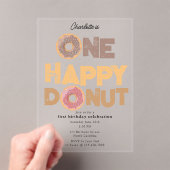 One Happy Donut Invite 1st  First Birthday Cute アクリル招待状 (インサイチュ (ポータブル))