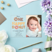 One Happy Donut Invite 1st  First Birthday Photo アクリル招待状 (インサイチュ (ウェディング))