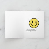 "One Happy Dude" レトロスマイル 1歳の誕生日パーティー 招待状 (内部)