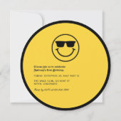 「One Happy Dude」レトロ1歳パーティー 招待状 (裏面)