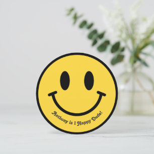 「One Happy Dude」レトロ1歳パーティー 招待状