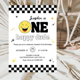 One Happy Dude - 楽しい1歳の誕生日パーティー 招待状