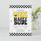 One Happy Dude - 楽しい1歳の誕生日パーティー 招待状 (スタンド正面)