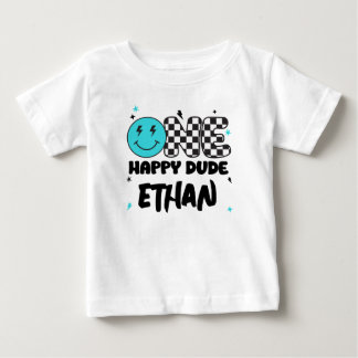 ONE Happy Dude 1stバースデーシャツ ベビーTシャツ