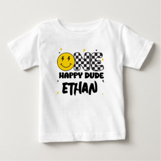 ONE Happy Dude 1stバースデーシャツ ベビーTシャツ