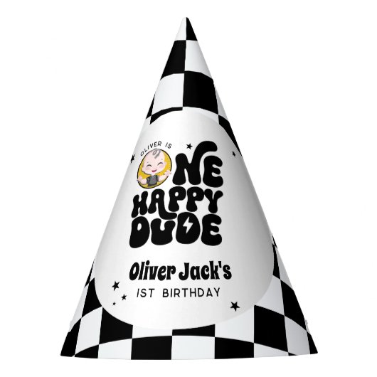 One Happy Dude 1st Birthday パーティーハット (正面)