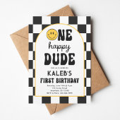 One Happy Dude 1st Birthday 招待状