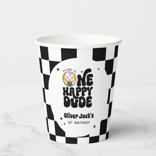 One Happy Dude 1st Birthday 紙コップ (裏面)
