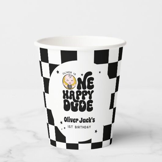 One Happy Dude 1st Birthday 紙コップ (正面)