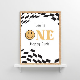 One Happy Dude 1st birthday Welcomeポスター ポスター