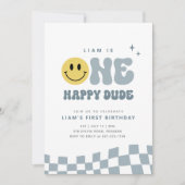 ONE Happy Dude Birthday Partyへの招待 招待状 (正面)