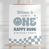 ONE Happy Dude Birthday Partyウェルカムサイン ポスター
