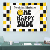 One Happy Dude Boy 1st Birthdayカスタマイズ 横断幕 (トレードショー)