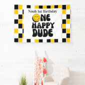 One Happy Dude Boy 1st Birthdayカスタマイズ 横断幕 (インサイチュ)