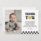 One Happy Dude Boy 1st Birthday写真 サンキューカード (正面)