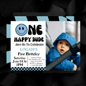 One Happy Dude Boy 1st Birthday写真 招待状