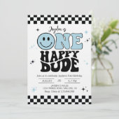 One Happy Dude Boy First Birthday Party 招待状 (スタンド正面)