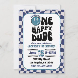 One Happy Dude Boy's Birthday Partyへの招待 招待状