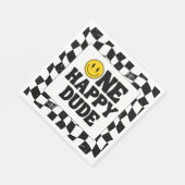 One Happy Dude Boy's Retro 1st Birthday  スタンダードランチョンナプキン (角)