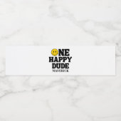 One Happy Dude Boy's Retro 1st Birthday  ペットボトルラベル (シングルラベル)