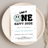 One Happy Dude Checkered 招待状