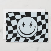 One Happy Dude Groovyチェックフォト誕生日 招待状 (裏面)