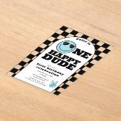 One Happy Dude Invite 1st First Birthday Cute Boy アクリル招待状 (レイダウン)