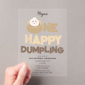 One Happy Dumpling Invite 1st First Birthday Cute アクリル招待状 (インサイチュ (ポータブル))