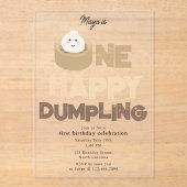 One Happy Dumpling Invite 1st First Birthday Cute アクリル招待状 (正面)