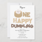 One Happy Dumpling Invite 1st First Birthday Cute 招待状 (正面)
